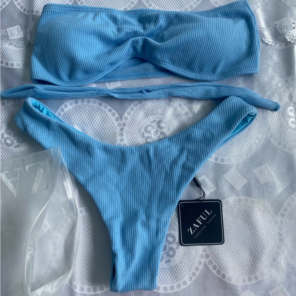 3 Peice Zaful Baby Blue Bikini